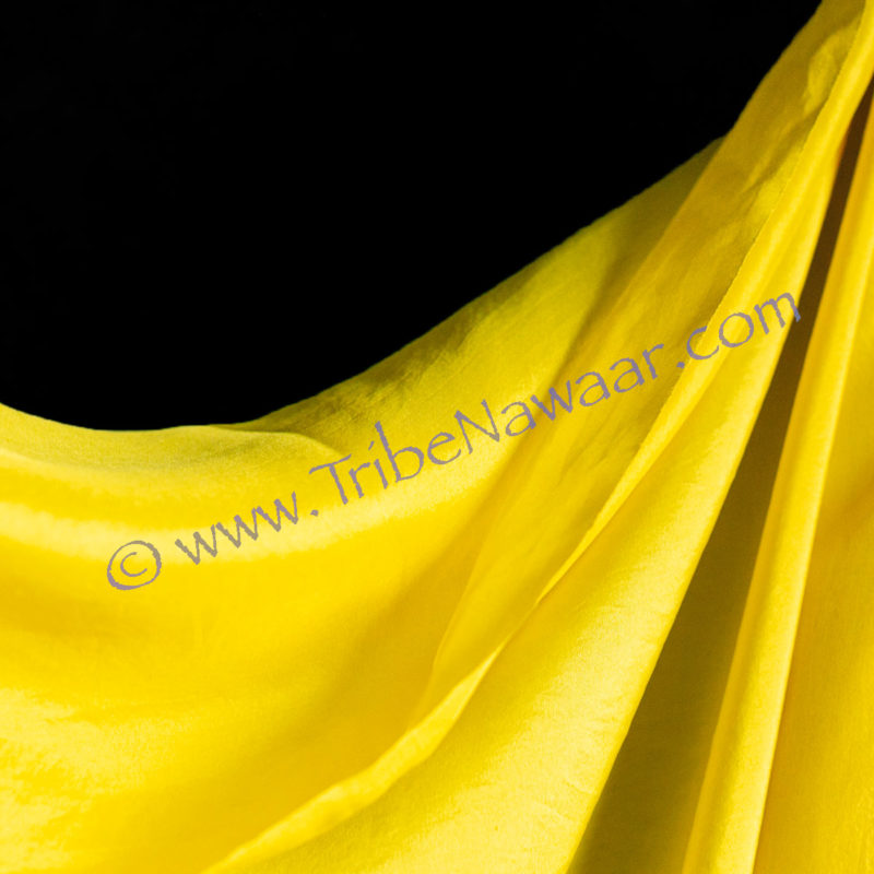 Yellow Half Circle Dancing Veil- 100% Silk