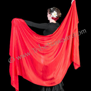 Red Rectangular Silk Veil