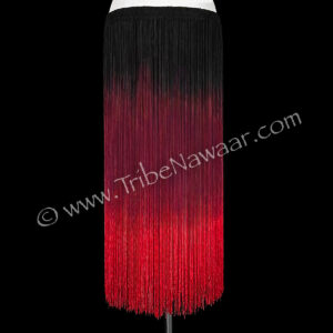 Passion Red & Black Long Fringe Belt