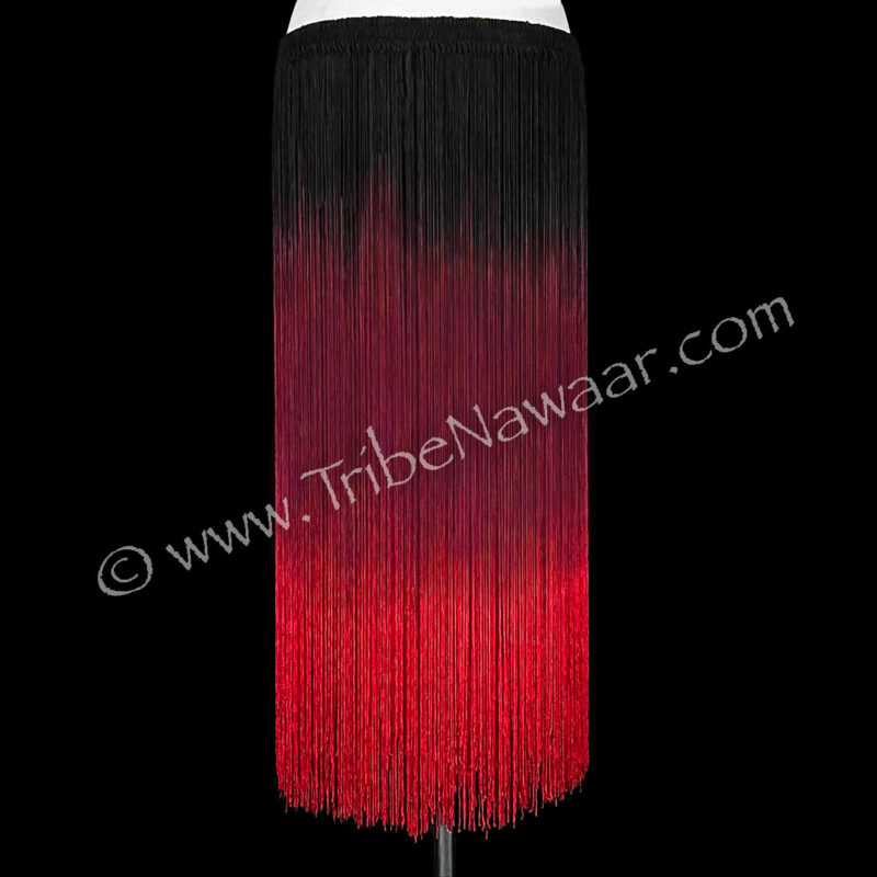 Passion Red & Black Long Fringe Belt