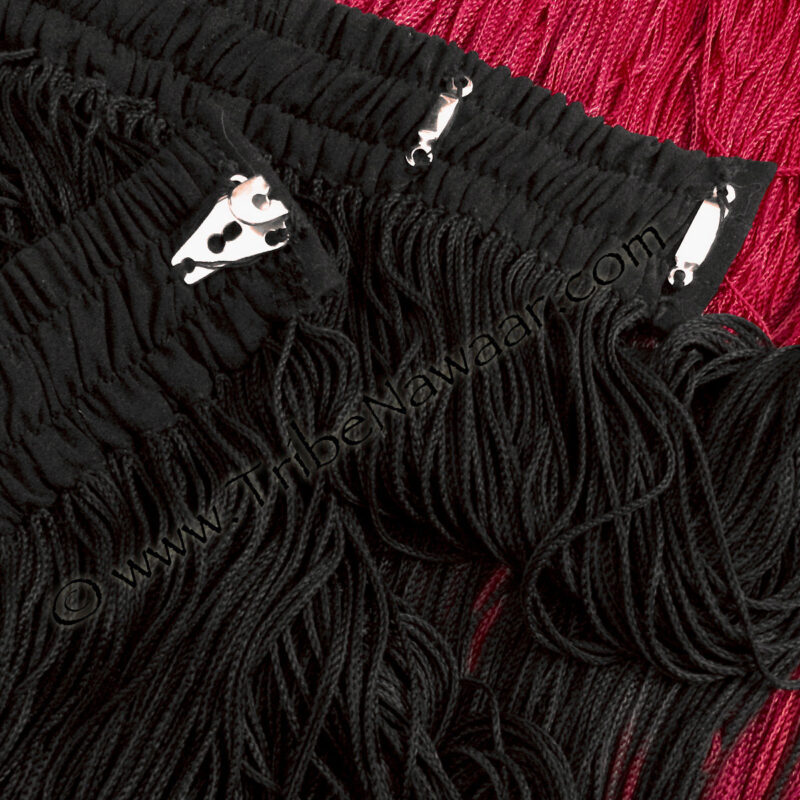 Passion Red & Black Long Fringe Belt