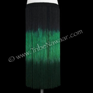 Spring Green & Black Long Fringe Belt
