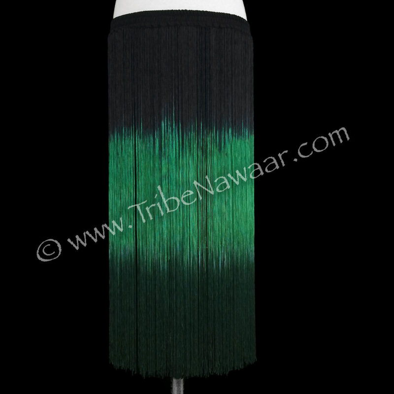 Spring Green & Black Long Fringe Belt