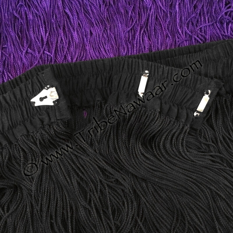 Violet Purple & Black Long Fringe Belt