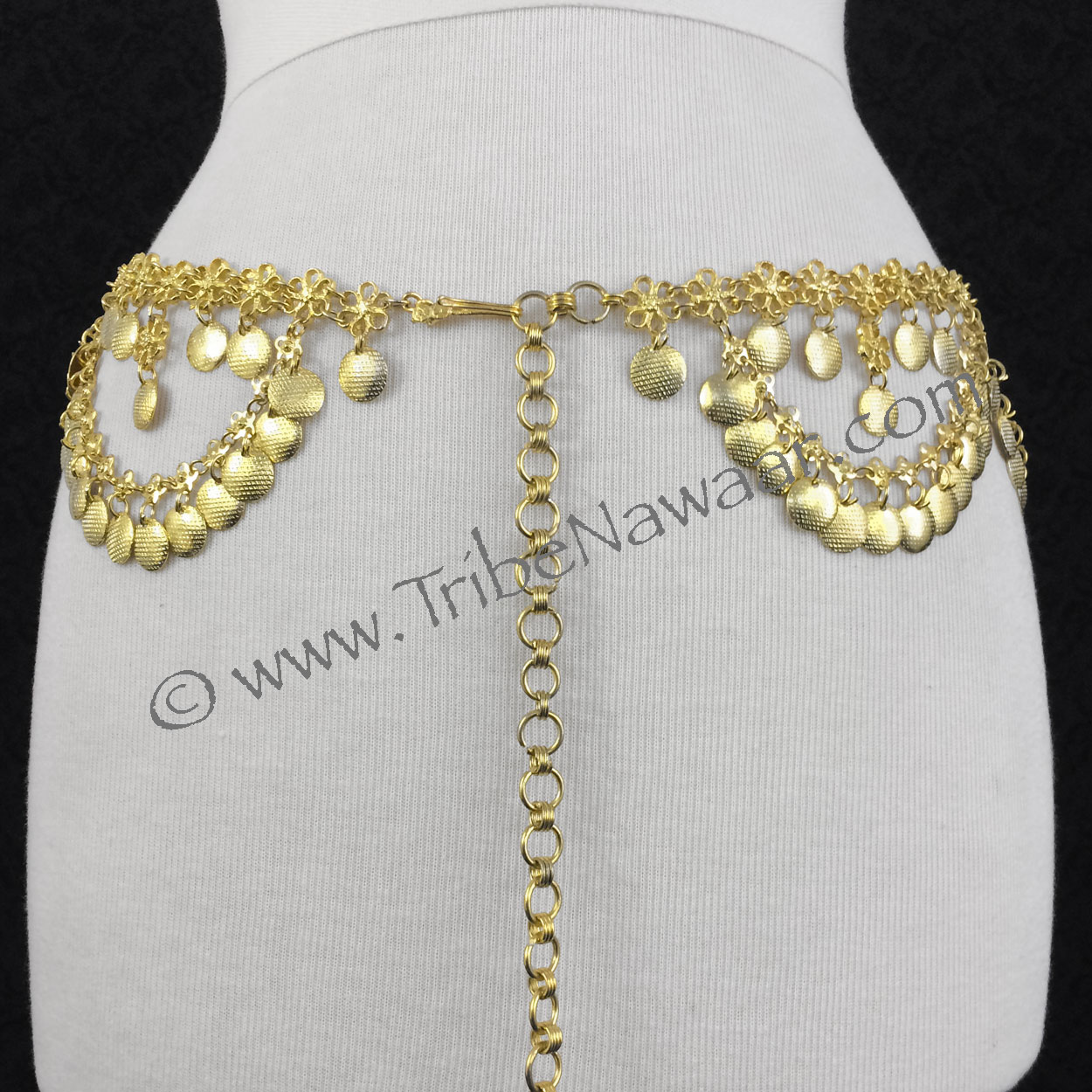 Aphrodite In Gold Costume Jewelry Bellydance Belt - Tribe Nawaar