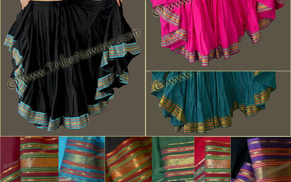 Tribe Nawaar's fabulous sari trim skirts for ATS bellydance
