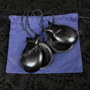 Black ebony castanets from Tribe Nawaar, carrying case included