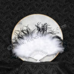White maribou feather fan with black accents from Tribe Nawaar (alternate view)