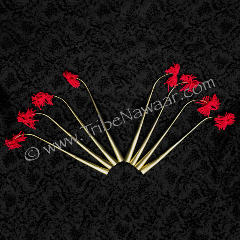 Gold Dancing Fingers, XL Size With Red Pom Poms