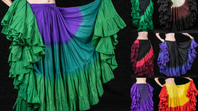 New 25 yard dip dyed skirts tribal belly dance skirts from Tribe Nawaar, 2019