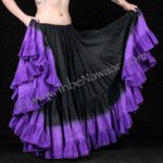 Black Top Violet Skirt. 25 yard hand dip dyed cupcake skirt from Tribe Nawaar. Perfect for ATS belly dance costumes!