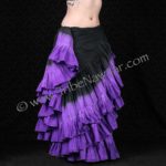 Black Top Violet Skirt. 25 yard hand dip dyed cupcake skirt from Tribe Nawaar. Perfect for ATS belly dance costumes! Skirt tucked in a 'Double Cross' tuck.