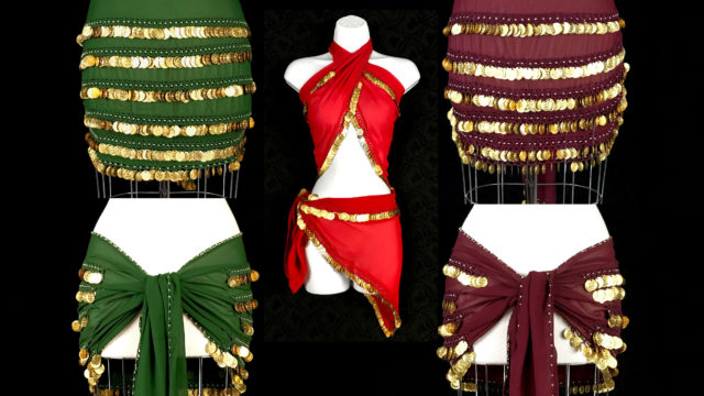 Belly dance coin hip scarves from Tribe Nawaar