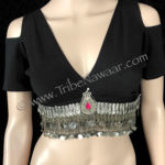 Tribe Nawaar's Hazari jewelry worn as belly drape jewelry.