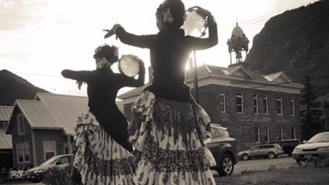 Tribe Nawaar's Jennifer & Stephanie practice ATS® tambourine outside before the formal Tribal Summit performance