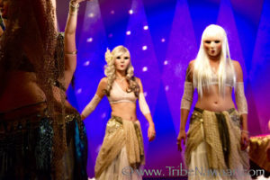 Tribe Nawaar Dance Company wearing modified lace choli tops.