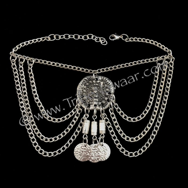 Draped Chain Anklet With Medallion