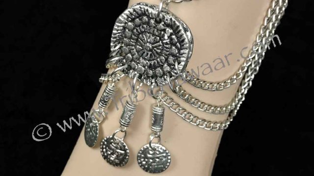 Draped chain anklet with medallion from Tribe Nawaar, modeled