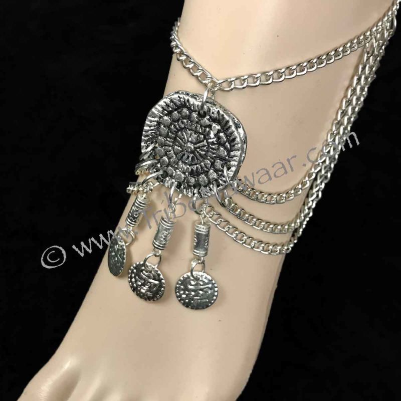 Draped Chain Anklet With Medallion