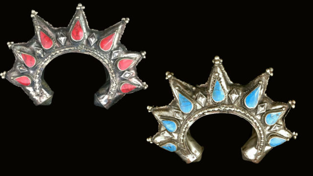 Spiked bracelets with stones-back in stock at Tribe Nawaar