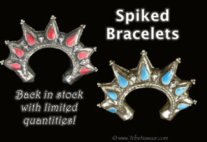 Spiked bracelets with stones from Tribe Nawaar