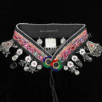 Burgundy & silver Gota belly dance belt from Tribe Nawaar, alternate view