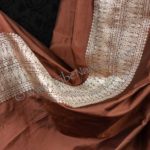 Warm brown vintage silk salawar from Tribe Nawaar, detail of side seam
