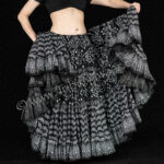 Black & silver assuit block print skirt- 35 yard belly dance skirt from Tribe Nawaar