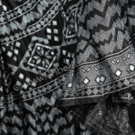 Black & silver assuit block print skirt- 35 yard belly dance skirt from Tribe Nawaar, detail of fabric