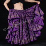 Violet & gold assuit block print skirt- 35 yard belly dance skirt from Tribe Nawaar