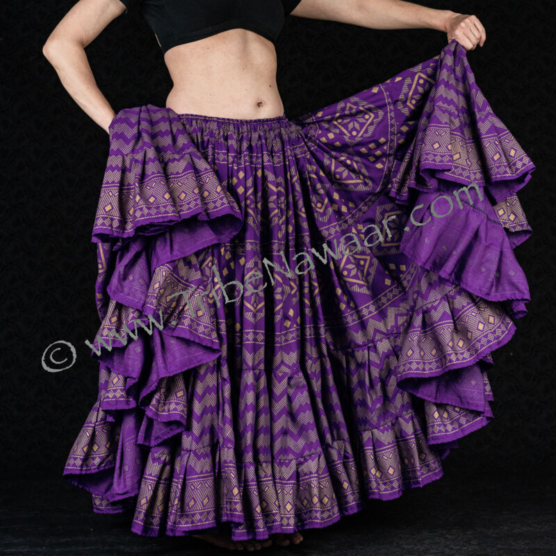 Violet & Gold Assuit Block Print Skirt