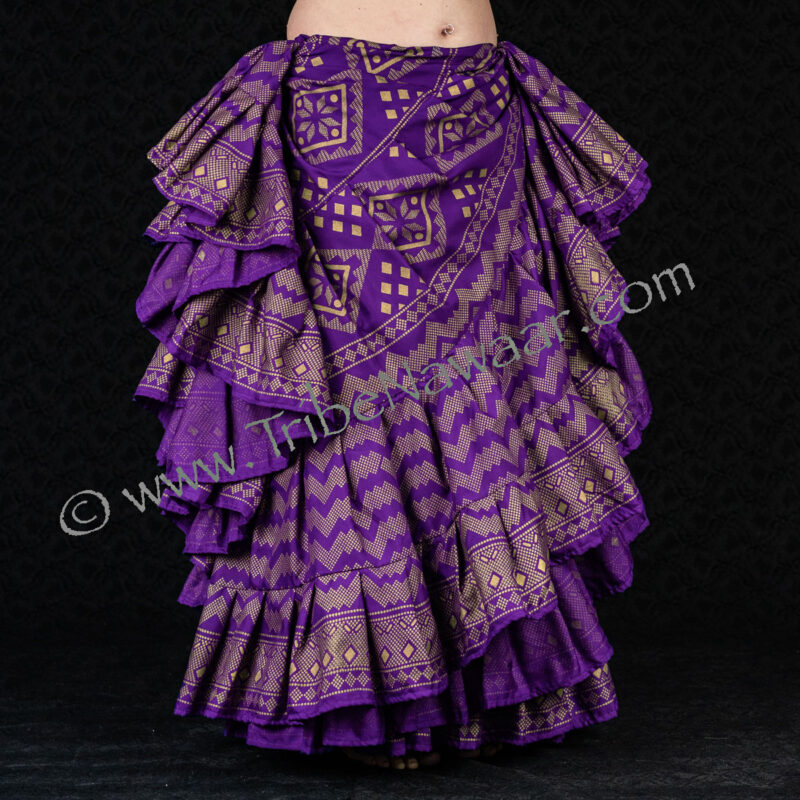 Violet & Gold Assuit Block Print Skirt
