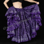 Purple & silver assuit block print skirt- 35 yard belly dance skirt from Tribe Nawaar