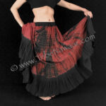 Red & black economy tie dyed skirt from Tribe Nawaar