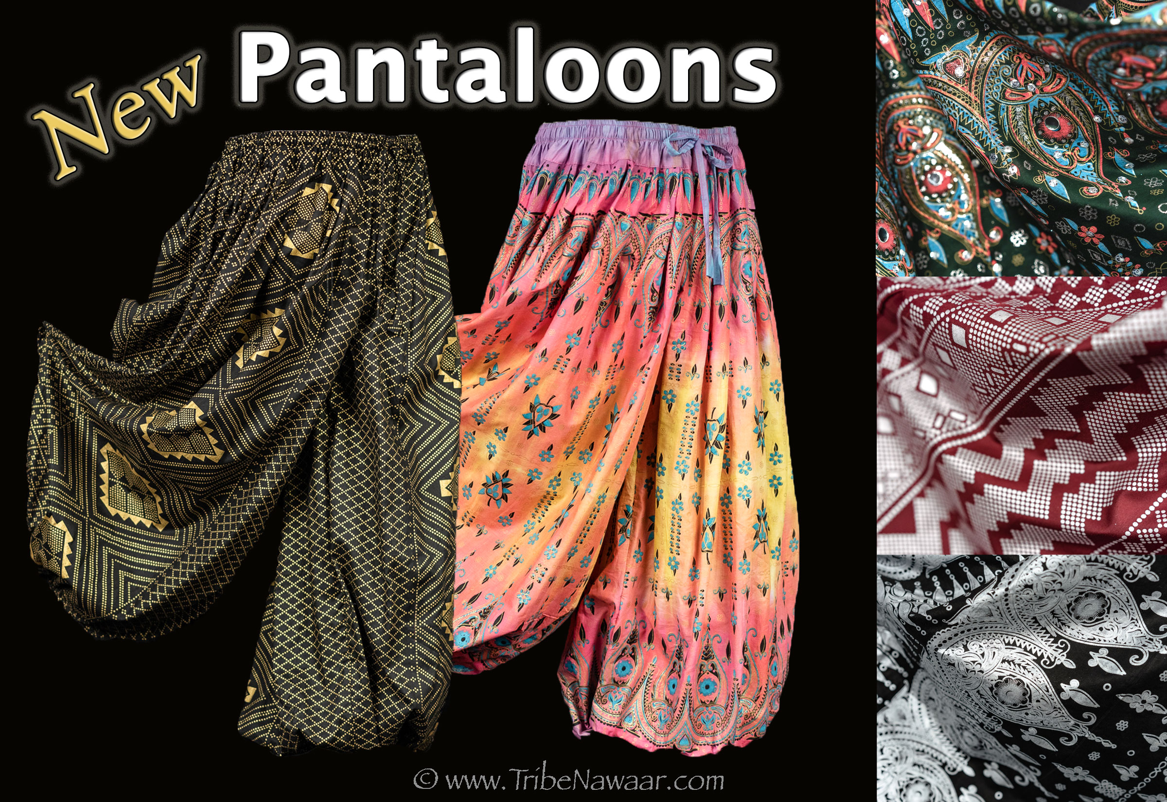 New pantaloons (aka harem pants, bloomers or salawar) from Tribe Nawaar