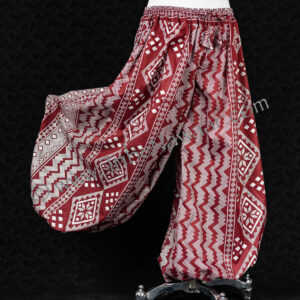 Ruby & silver assuit block print pantaloons from Tribe Nawaar