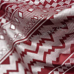 Ruby & silver assuit block print pantaloons from Tribe Nawaar, fabric detail