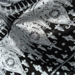 Black & silver block print pantaloons from Tribe Nawaar, fabric detail #1
