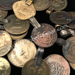 Gold & copper toned costume & jewelry making coins from Tribe Nawaar, detail