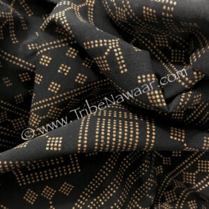 Deluxe black & gold assuit hip scarf available thru Tribe Nawaar, fabric detail