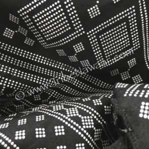 Black & silver Assuit hip scarf available thru Tribe Nawaar, fabric detail