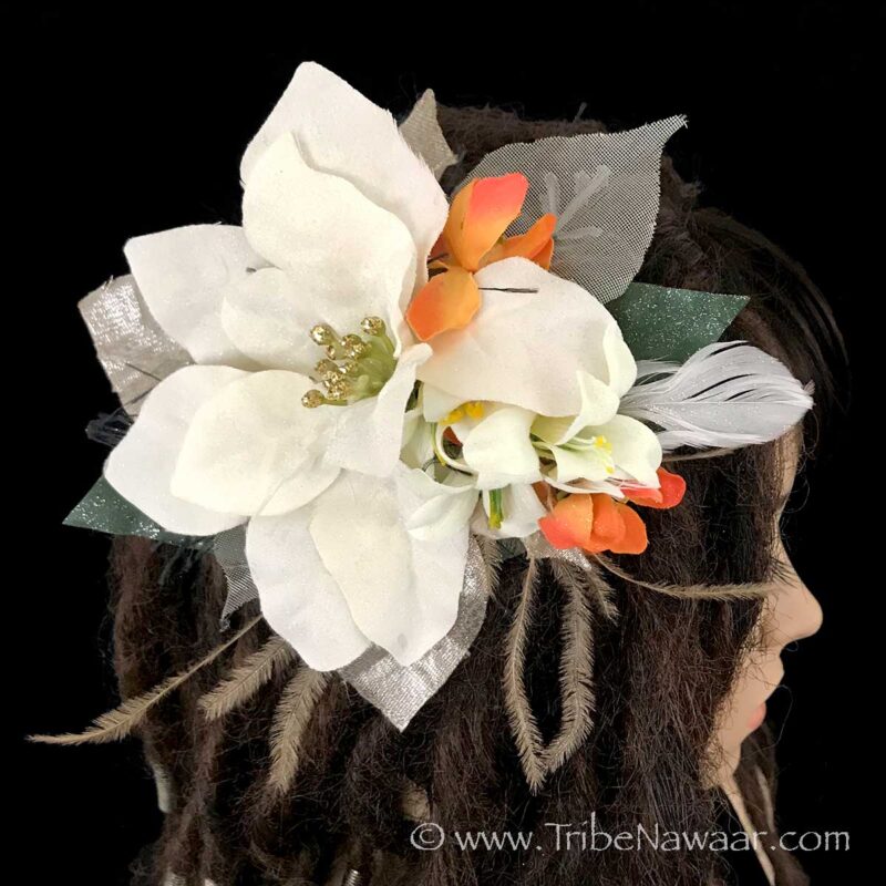 Isabella Flower & Feather Hair Clip