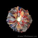 Plaid fabric flower hair clip for belly dance, cosplay and more from Tribe Nawaar