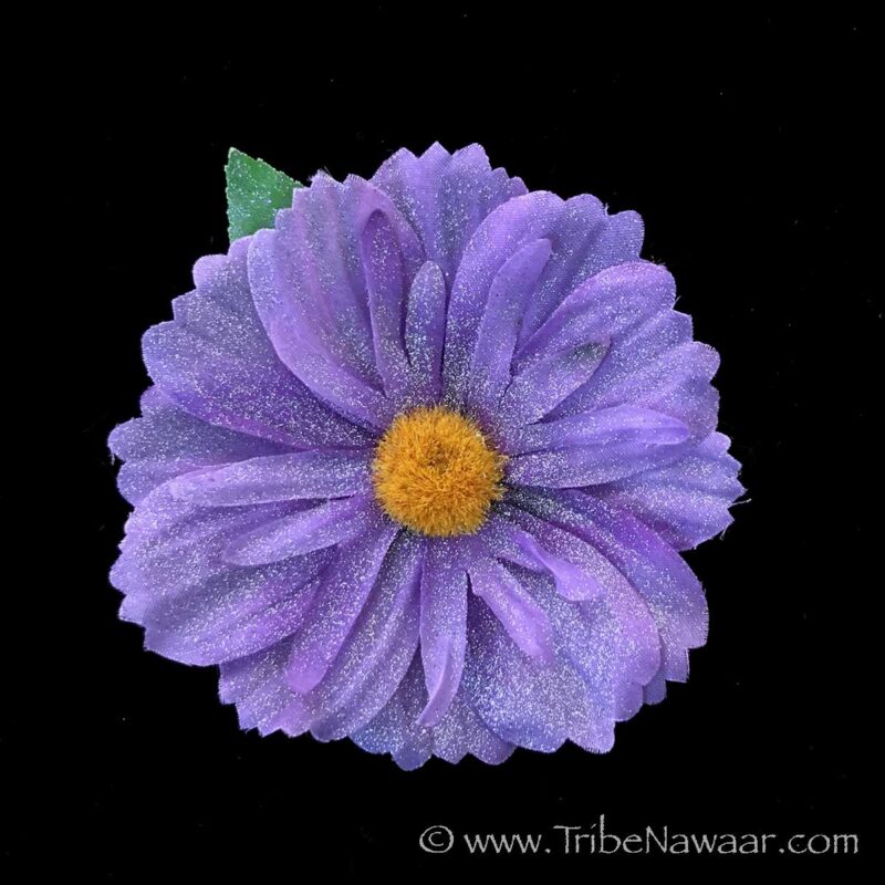 Purple Sparkle Flower Hair Clip