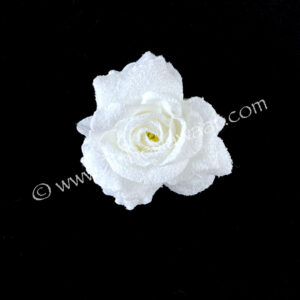 Snow Kissed Rose Flower Hair Clip