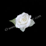 Winter trumpet rose flower hair clip for belly dance hair gardens available from the Nawaar Marketplace at www.TribeNawaar.com