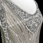 1920s silver beaded & sequined tabard panel dress available thru Tribe Nawaar, detail of fabric
