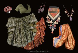 Autumn belly dance costuming combo from The Nawaar Marketplace at www.TribeNawaar.com