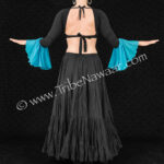 Aquamarine fluted chiffon sleeves available at The Nawaar Marketplace at www.TribeNawaar.com, alternate view