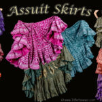 25 yard and 35 yard Assuit skirts for belly dance. Great for ATS, FCBDStyle, folkloric, steampunk, renaissance & medieval faires. 11 colors now available at The Nawaar Marketplace at www.TribeNawaar.com